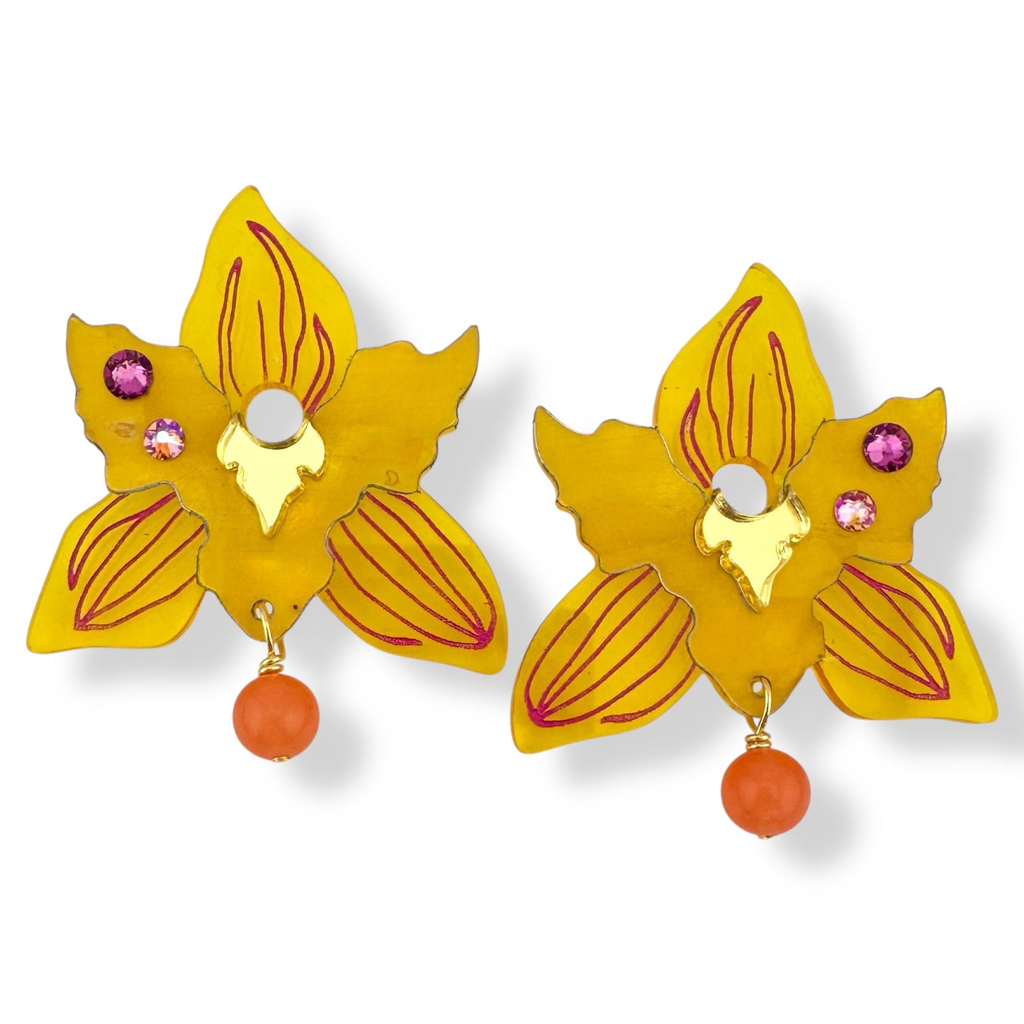 Chunky Happy Orchid Charms