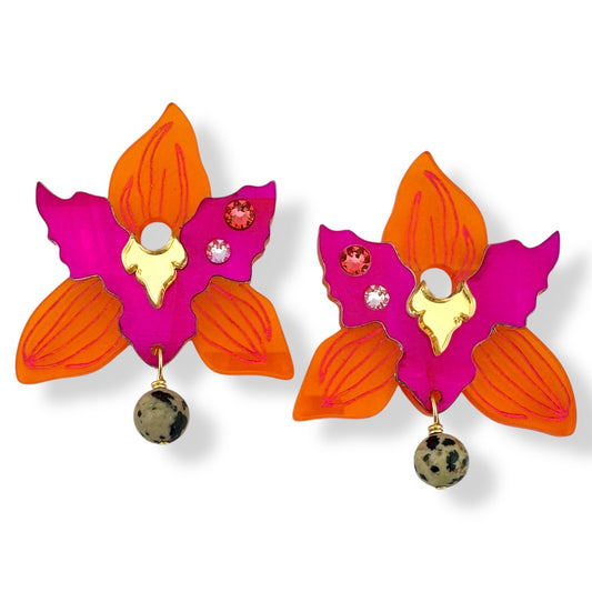 Chunky Happy Orchid Charms