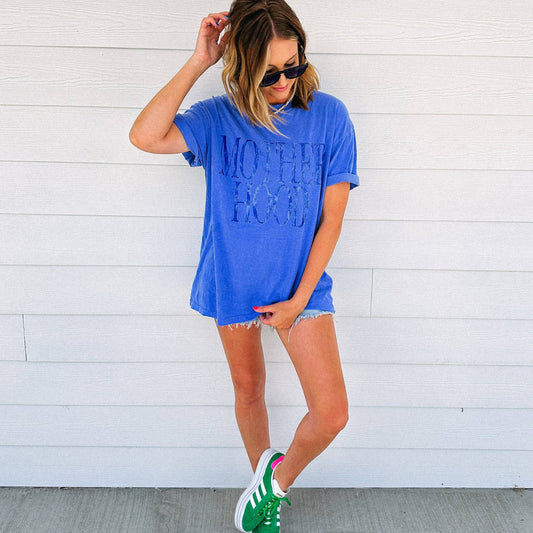 Motherhood Tee ~ Blue/Blue